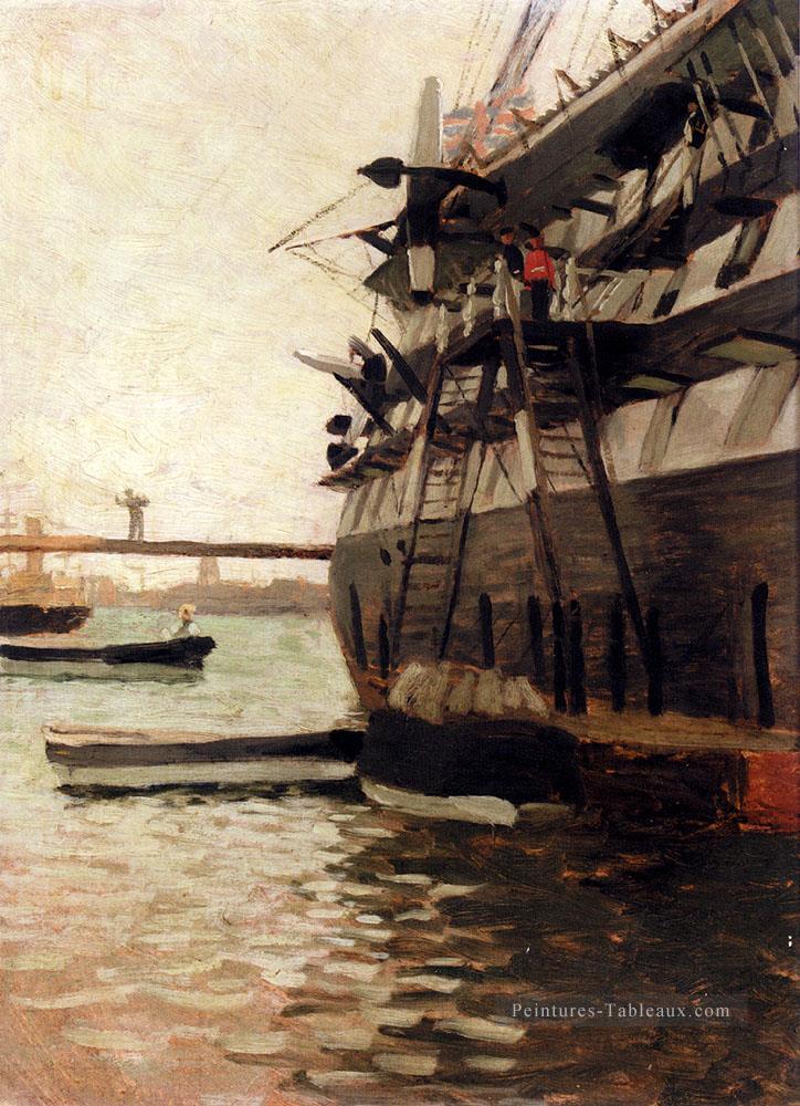 La coque d’un navire de guerre James Jacques Joseph Tissot Peintures à l'huile